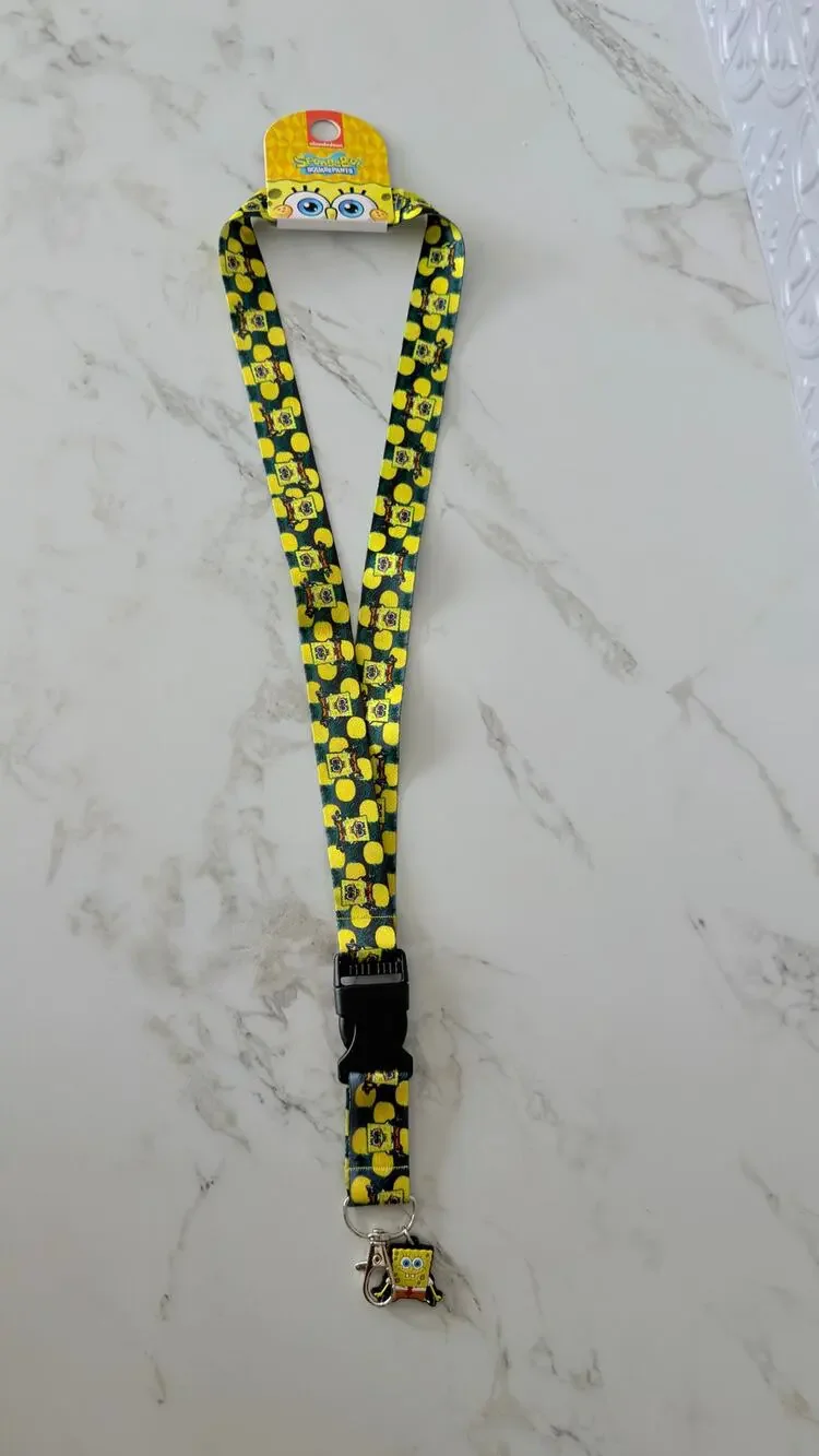 SpongeBob SquarePants Pineapple Pattern Breakaway Lanyard w/ Charm NEW